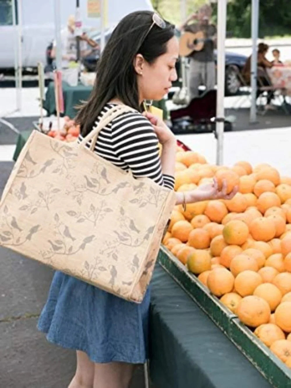 Stylish Jute Market Tote Bag with Handles - Eco-Friendly, Versatile & Durable